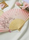 Uchiwa Quạt Vải Nhật Bản Hồng Hoa Đào