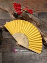Quạt Giấy Xếp Trơn Màu Vàng Giá Rẻ