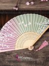 Uchiwa Quạt Vải Nhật Bản Hồng Xanh Hoa