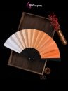 Quạt Xếp Trơn Cổ Trang Màu Cam Chuyển Màu
