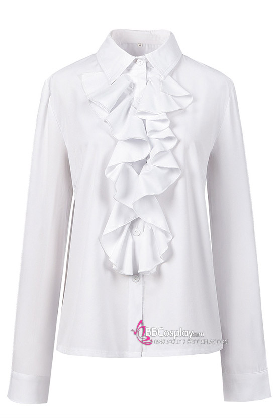 Sơ Mi Công Tước Hoàng Gia Cổ Điển Bèo Cổ Dài