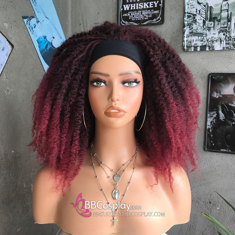 Tóc Giả Xoăn Kiểu Dreadlock Dạng Băng Đô - Màu Pinky