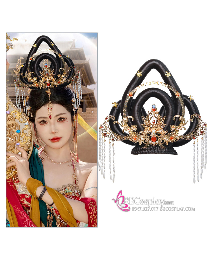 Búi Tóc Đôn Hoàng Có Kèm Phụ Kiện