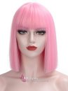 Tóc Giả Hồng Mái Ngang Tóc Ngắn Ngang Vai