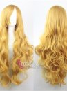 Tóc Giả Vàng Xoăn Dài 60Cm Mái Xéo