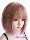 Tóc Giả Ngắn Màu Nâu Hồng Mái Thưa