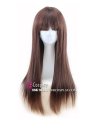 Tóc Giả Nâu Đậm Mái Ngang Dài 80Cm