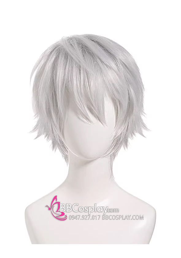Tóc Giả Bạc Ngắn Cosplay