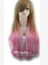 Tóc Nâu Ombre Hồng 60Cm