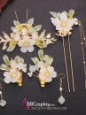 Bộ Trâm Cài Cổ Trang Bạch Hoa 6 Món