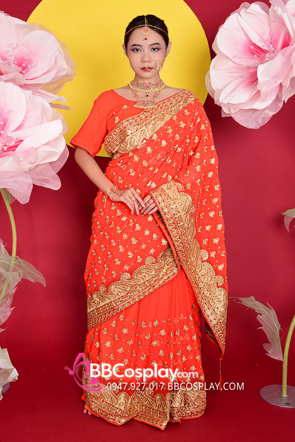 Trang Phục Ấn Độ Cam Lửa