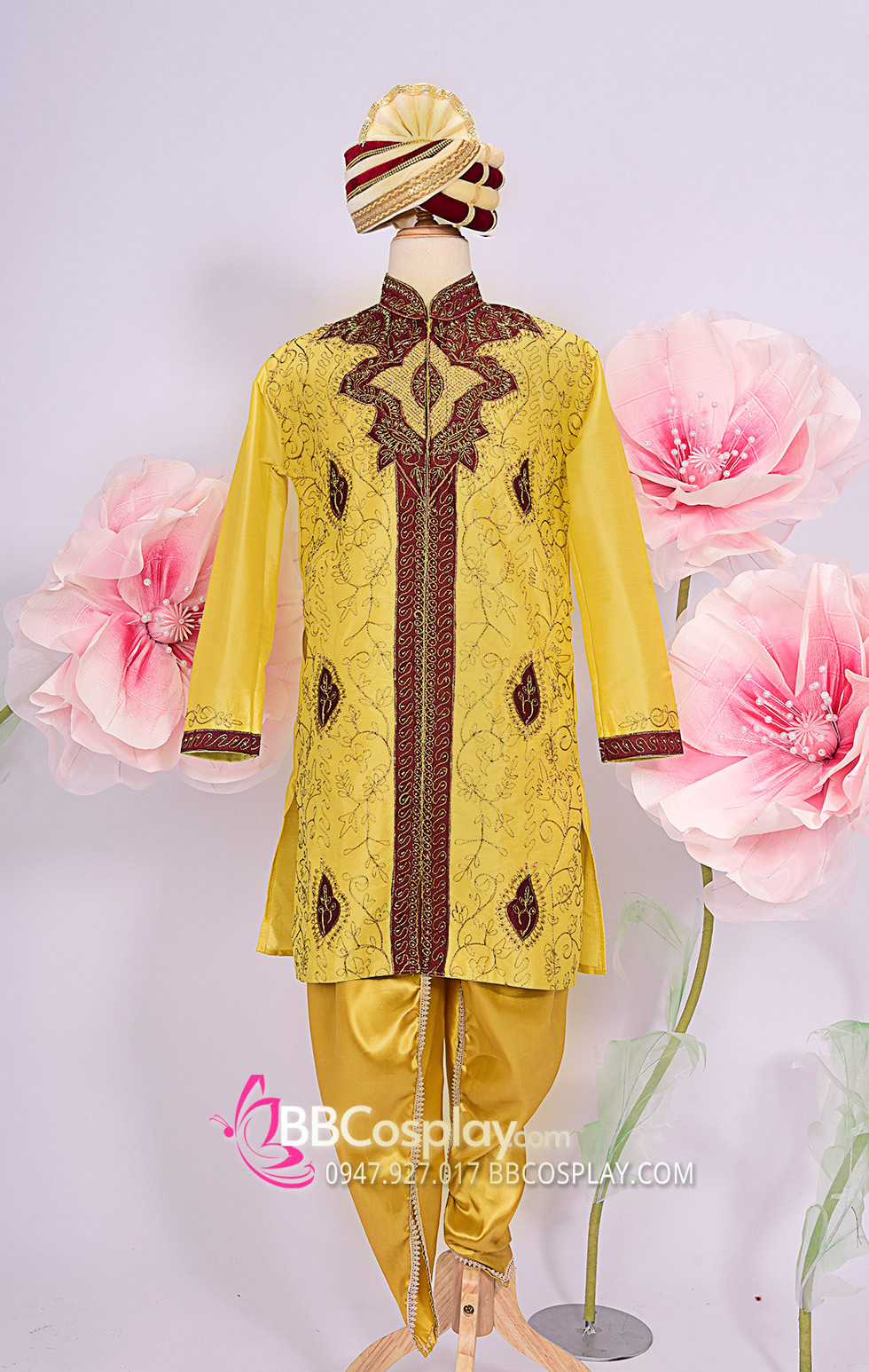 Trang Phục Ấn Độ Cho Nam Màu Vàng Nghệ