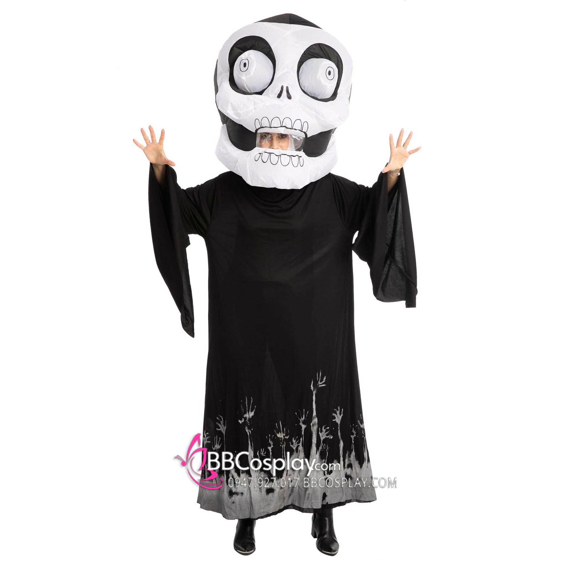 Mascot Đầu Sọ Bơm Hơi Halloween Mẫu Mới 2023