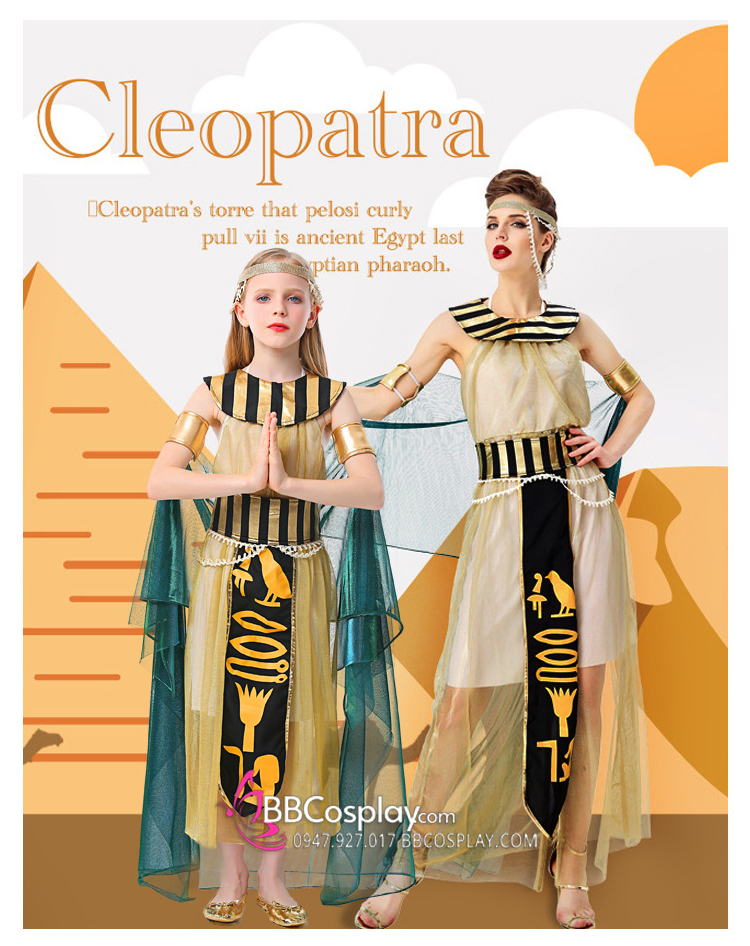 Đồ Cleopatra Ai Cập Cổ Đại Cho Bé Gái
