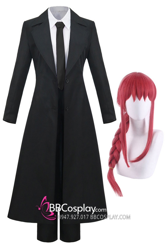 Bộ Cos Makima Kèm Tóc Giả Tặng Kèm Lưới Trùm Tóc