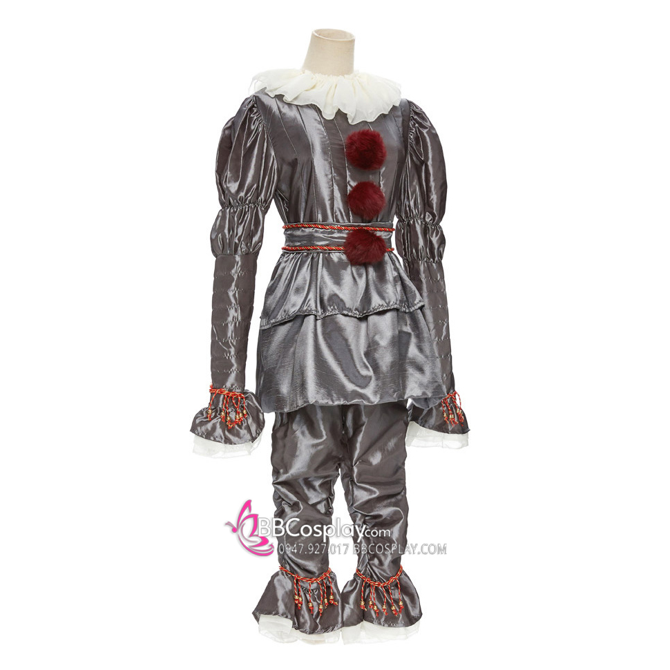 Quần Áo Pennywise Ghi Xám Halloween Costume