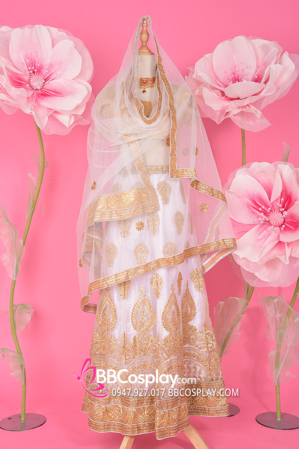 Trang Phục Lehanga Ấn Độ Trắng