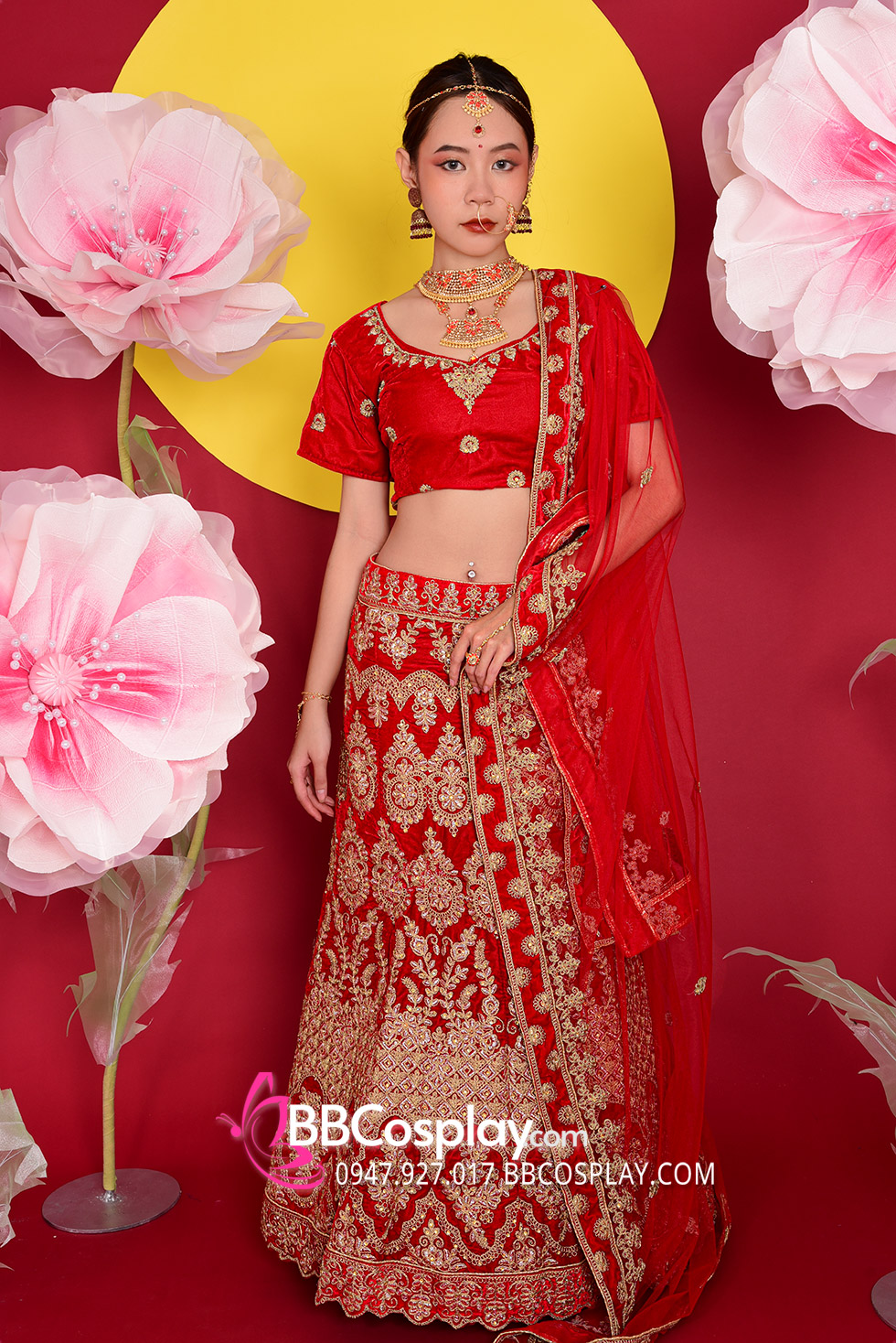 Trang Phục Lehanga Đỏ