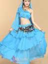 Trang Phục Múa Bụng Belly Dance Vai Chéo Màu Xanh Dương Nhạt