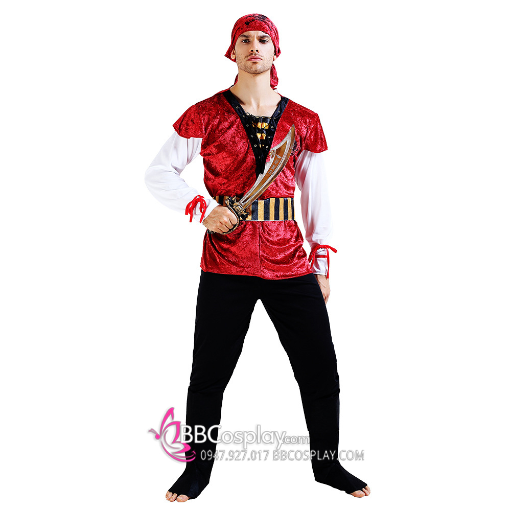 Đồ Cướp Biển Hải Tặc Áo Đỏ Nhung