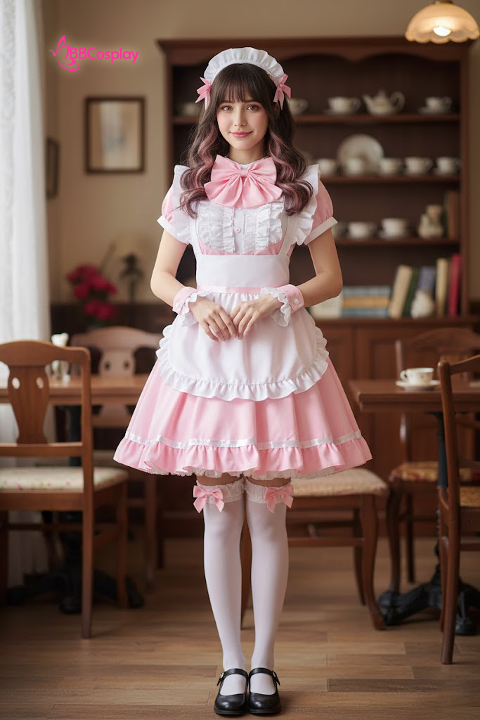 Trang Phục Maid Mẫu Mới Màu Hồng 2023