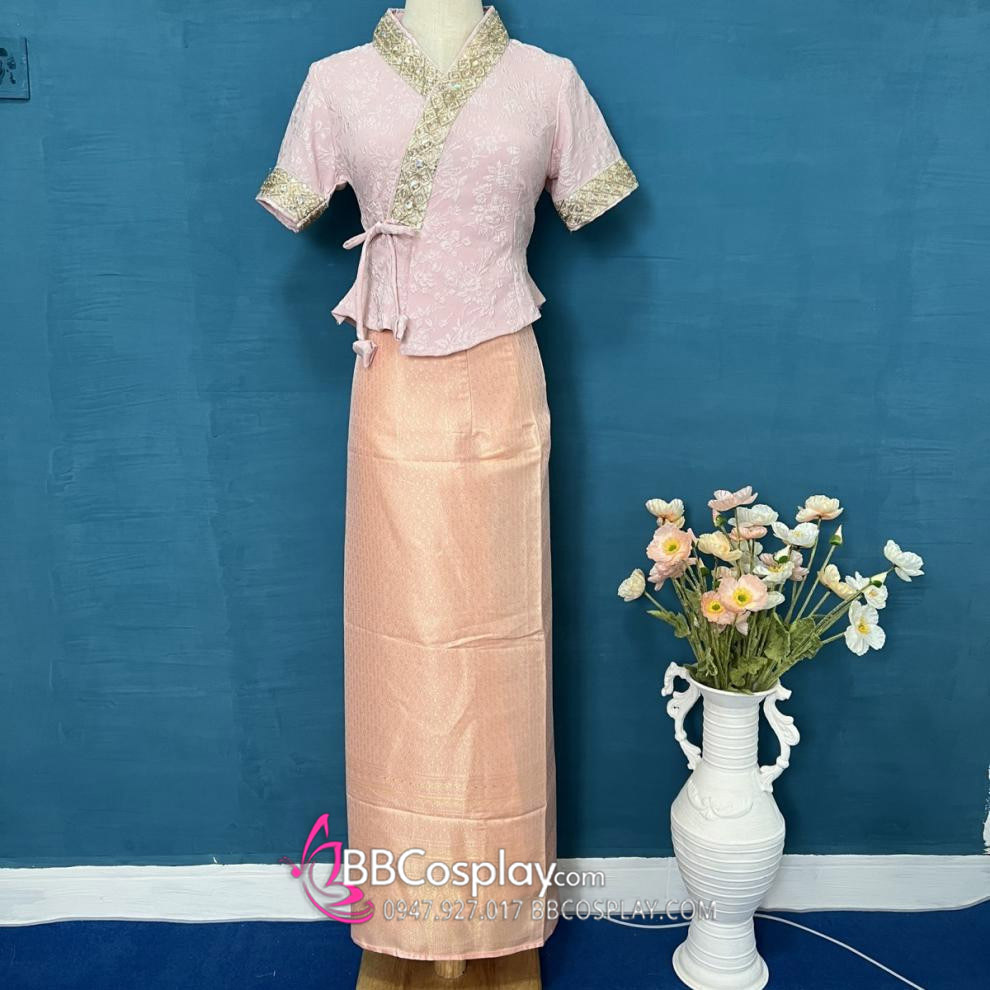 Trang Phục Thái - Vân Nam Áo Hồng Váy Hồng
