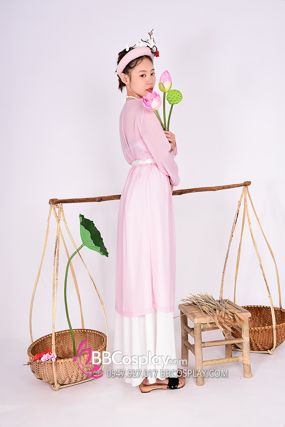 Bộ Áo Tứ Thân Hồng Phấn