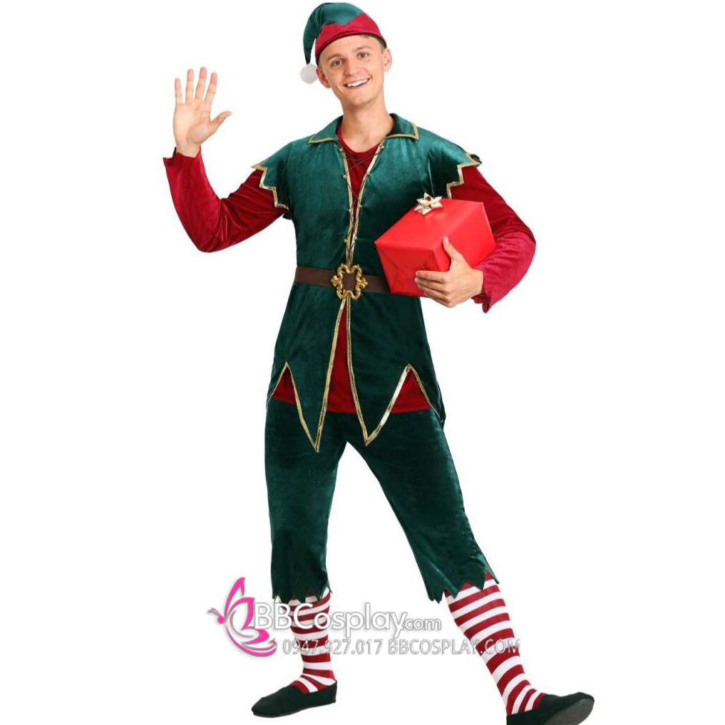 Bộ Yêu Tinh Xanh Noel Vải Nhung