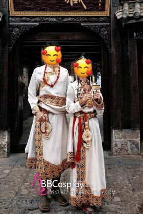 Cặp Đôi Mông Cổ Tây Tạng Tone Kem Unisex Cho Nam Nữ