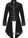 Vest Tuxedo Nhung Đen Gothic Phong Cách Steampunk Đuôi Én