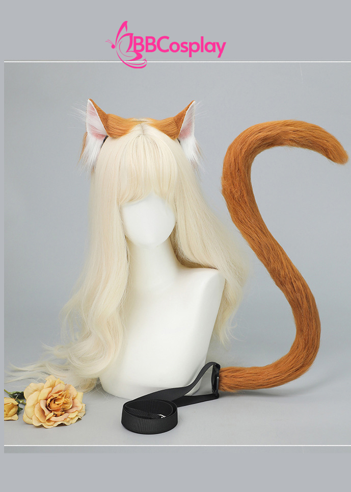 Bộ Phụ Kiện Hoá Trang Tai Và Đuôi Mèo - Màu Nâu