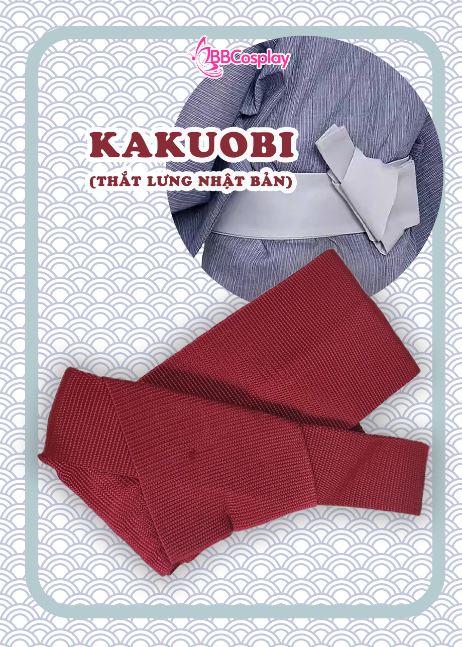 Đai Lưng Kimono Nam Đỏ Trơn - Kakuobi