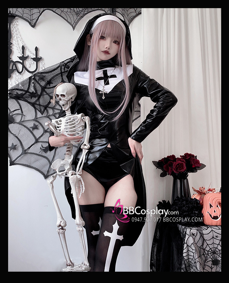 Trang Phục Valak Ma Sơ Sexy Vải Da