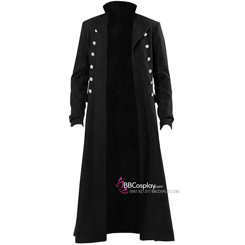 Khoác Đen Dài Renaissance Áo Cosplay Hải Tặc