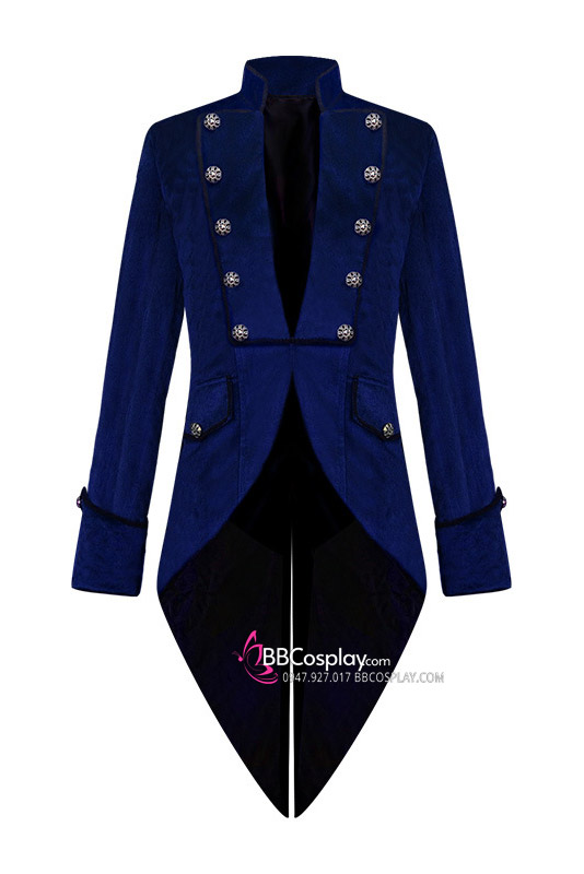 Vest Khiêu Vũ Đuôi Tôm Medieval Vintage Nhung Xanh