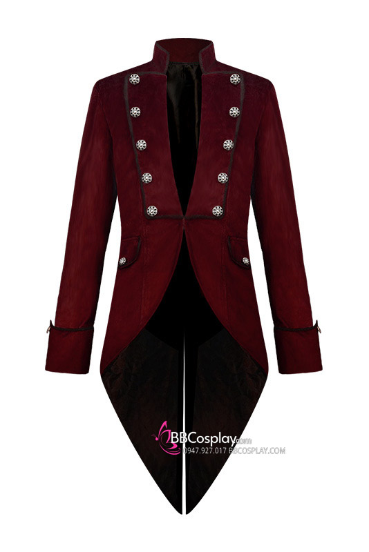 Vest Đuôi Tôm Dạ Hội Medieval Vintage Đỏ Nhung
