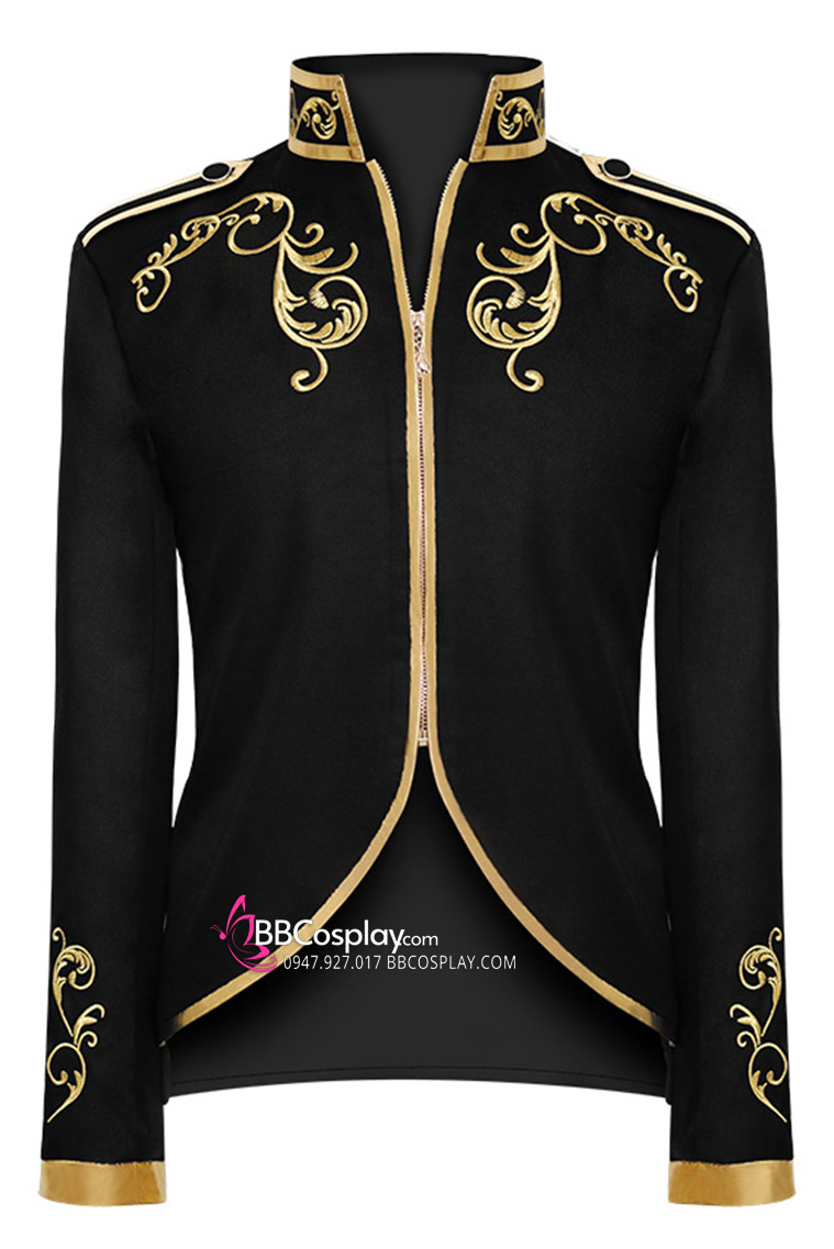 Áo Phục Hưng Đen Viền Vàng