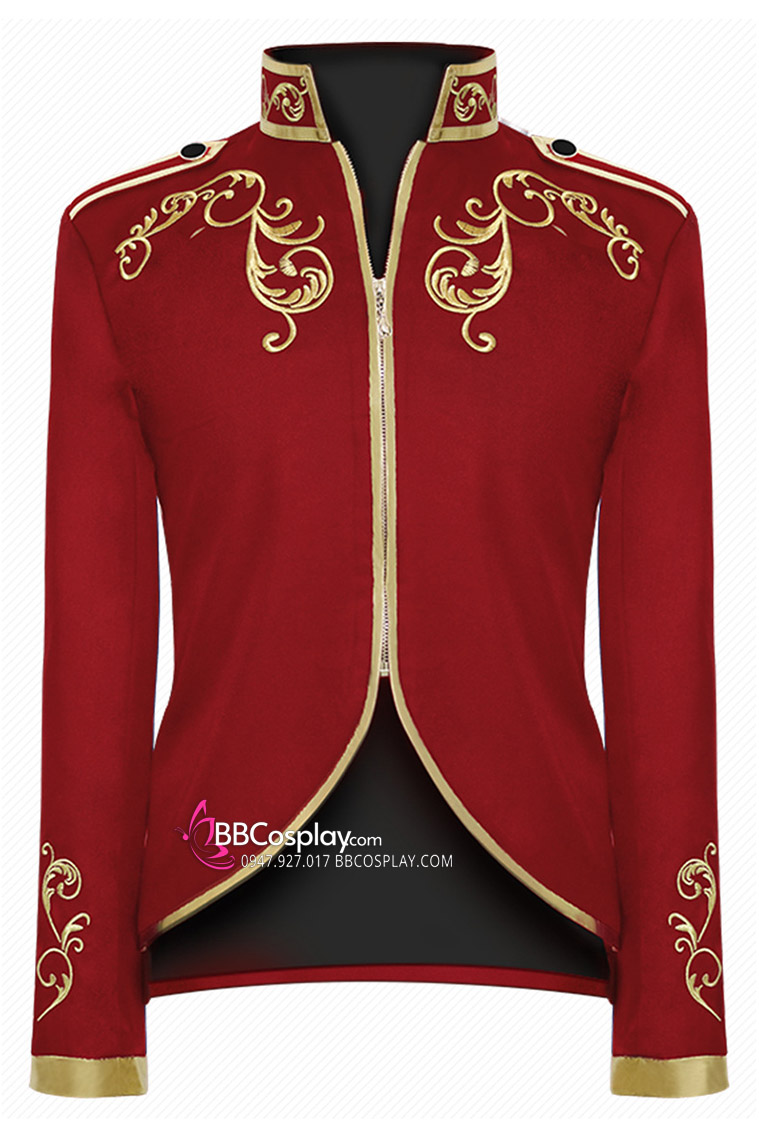 Vest Hoàng Gia Hậu Kì Trung Đại Phục Hưng Đỏ Viền Vàng