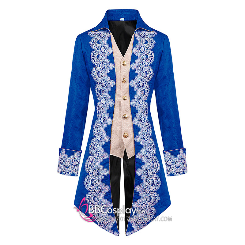 Vest Bá Tước Châu Âu May Kèm Ghilê Xanh Phối Kem XVIII