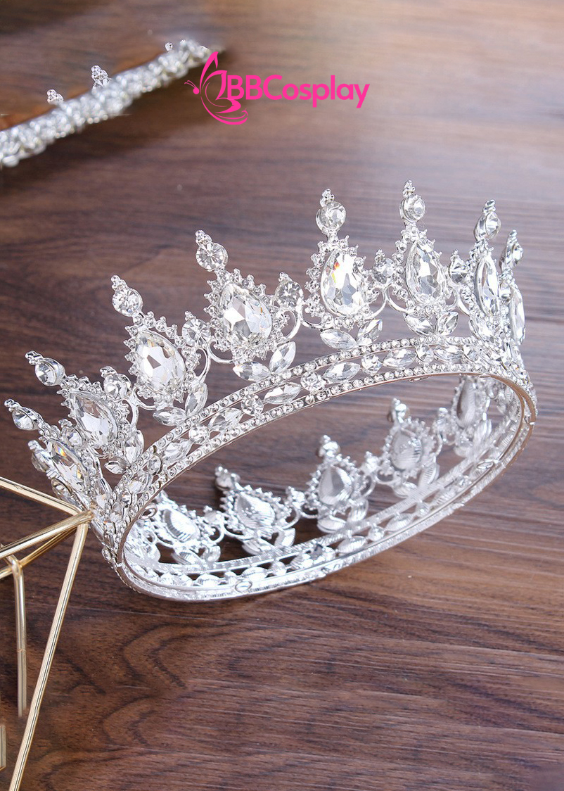 Vương Miện Tròn Bạc Đá Trắng