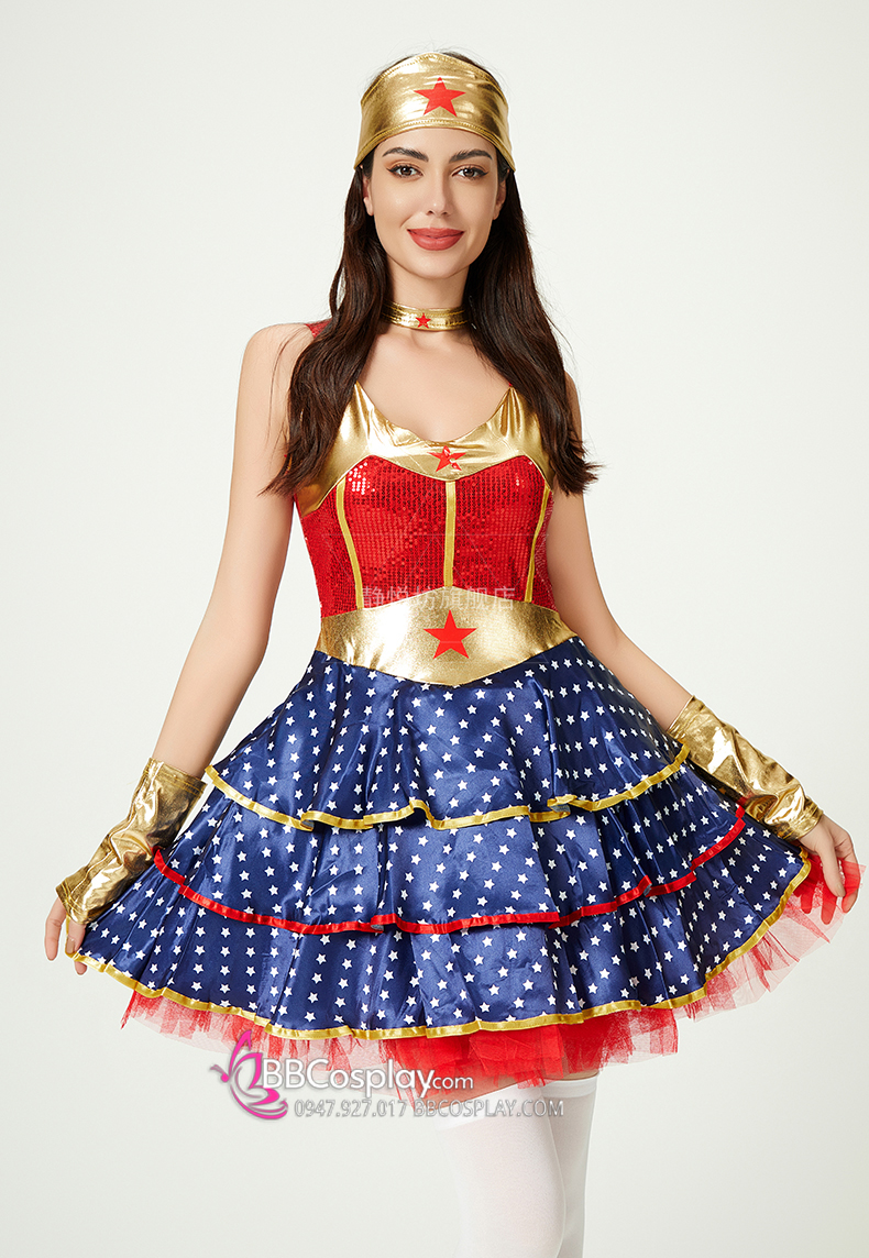 Trang Phục Nữ Siêu Nhân Wonder Women Váy Xoè