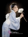 Yukata Xanh Trời Hoa Trắng