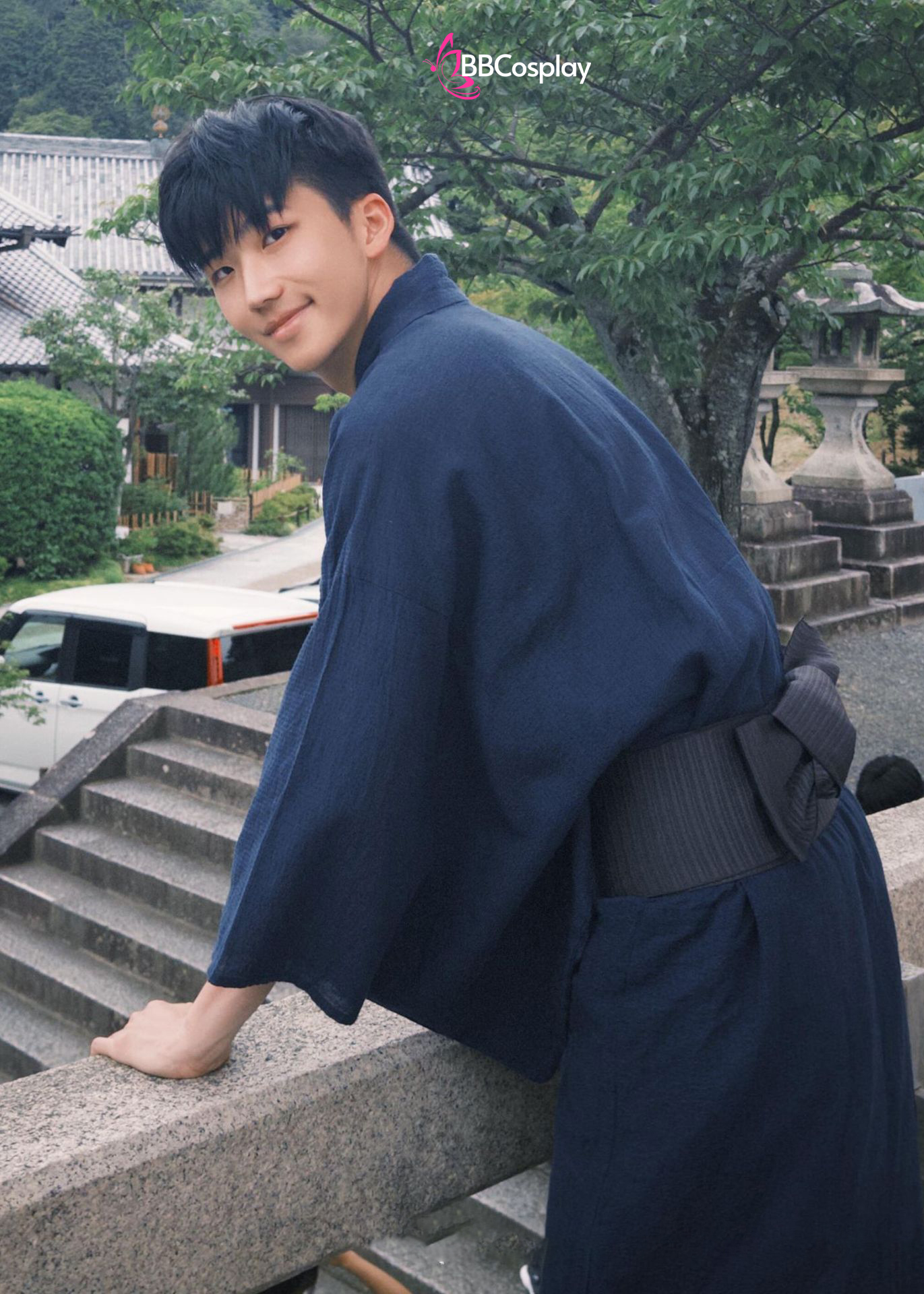 Nagagi Xanh Dương Đậm - Yukata Xanh Dương Đậm Trơn