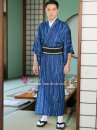 Yukata Nam Nhật Xanh Sọc