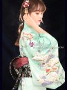 Yukata Gấm Xanh Mint Xuân 2021