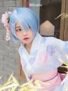 Trang Phục Cosplay Rem - Yukata Trắng Hoa Mai